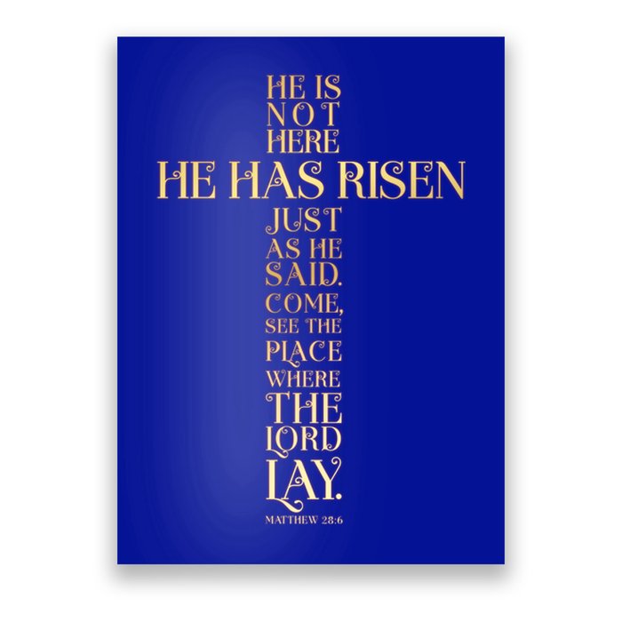 Easter He Has Risen Scripture Cross Matthew 28 6 Poster