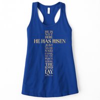Easter He Has Risen Scripture Cross Matthew 28 6 Womens Tank Top