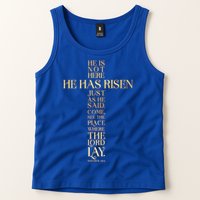 Easter He Has Risen Scripture Cross Matthew 28 6 Tank Top