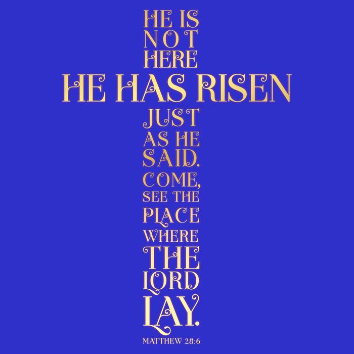 Easter He Has Risen Scripture Cross Matthew 28 6 Womens T-Shirt