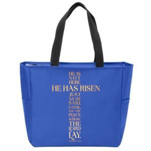 Easter He Has Risen Scripture Cross Matthew 28 6 Zip Tote Bag