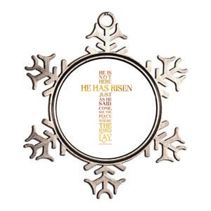 Easter He Has Risen Scripture Cross Matthew 28 6 Metallic Star Ornament