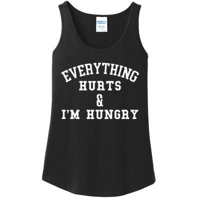 Everything Hurts & IM Hungry Running Marathon Runner Ladies Essential Tank