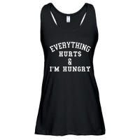 Everything Hurts & IM Hungry Running Marathon Runner Ladies Essential Flowy Tank