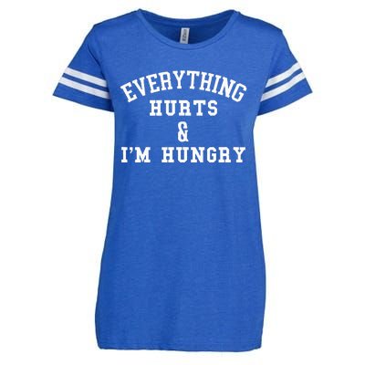 Everything Hurts & IM Hungry Running Marathon Runner Enza Ladies Jersey Football T-Shirt