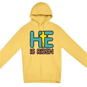 Easter He Is Risen Jesus Resurrection Christian Gift Premium Pullover Hoodie