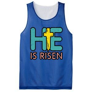 Easter He Is Risen Jesus Resurrection Christian Gift Mesh Reversible Basketball Jersey Tank