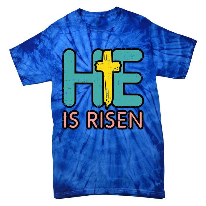 Easter He Is Risen Jesus Resurrection Christian Gift Tie-Dye T-Shirt