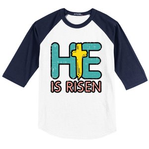 Easter He Is Risen Jesus Resurrection Christian Gift Baseball Sleeve Shirt