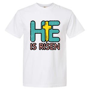 Easter He Is Risen Jesus Resurrection Christian Gift Garment-Dyed Heavyweight T-Shirt