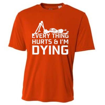 Everything Hurts & Im Dying Workout Funny Skeleton Cooling Performance Crew T-Shirt