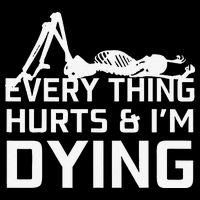 Everything Hurts & Im Dying Workout Funny Skeleton Drawstring Bag