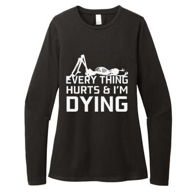 Everything Hurts & Im Dying Workout Funny Skeleton Womens CVC Long Sleeve Shirt