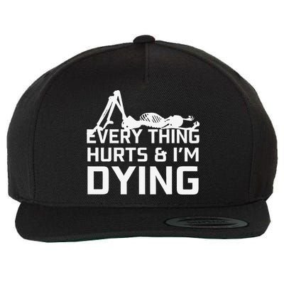 Everything Hurts & Im Dying Workout Funny Skeleton Wool Snapback Cap