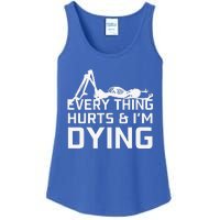 Everything Hurts & Im Dying Workout Funny Skeleton Ladies Essential Tank