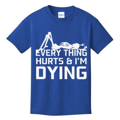 Everything Hurts & Im Dying Workout Funny Skeleton Kids T-Shirt
