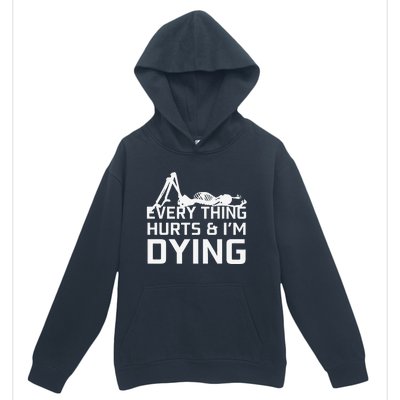 Everything Hurts & Im Dying Workout Funny Skeleton Urban Pullover Hoodie