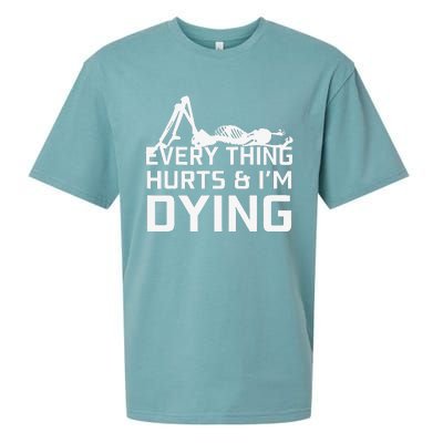 Everything Hurts & Im Dying Workout Funny Skeleton Sueded Cloud Jersey T-Shirt