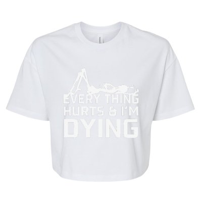 Everything Hurts & Im Dying Workout Funny Skeleton Bella+Canvas Jersey Crop Tee