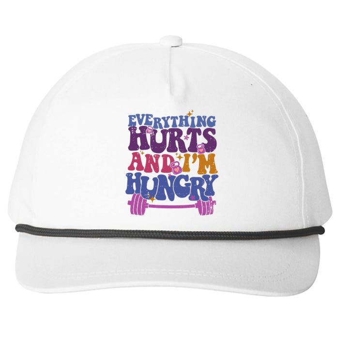 Everything Hurts IM Hungry Funny Workout Snapback Five-Panel Rope Hat