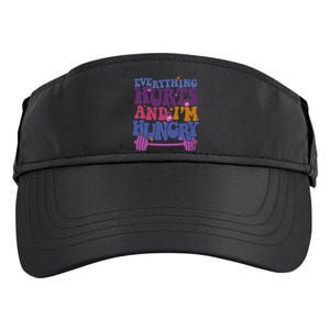 Everything Hurts IM Hungry Funny Workout Adult Drive Performance Visor