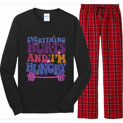 Everything Hurts IM Hungry Funny Workout Long Sleeve Pajama Set