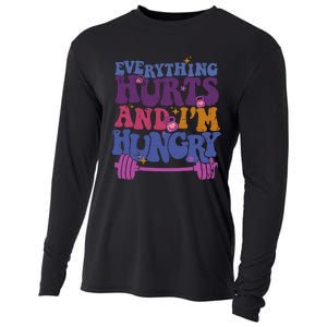 Everything Hurts IM Hungry Funny Workout Cooling Performance Long Sleeve Crew