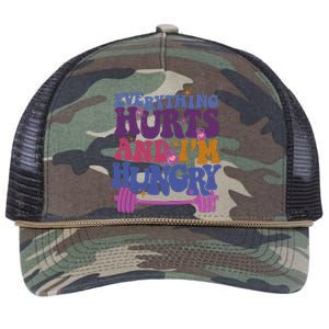 Everything Hurts IM Hungry Funny Workout Retro Rope Trucker Hat Cap