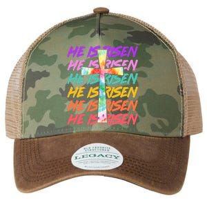 Easter He Is Risen Tie Dye Cross Legacy Tie Dye Trucker Hat