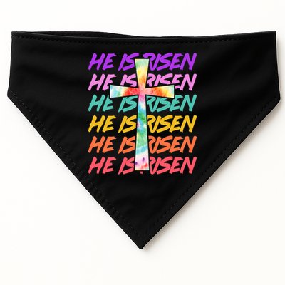 Easter He Is Risen Tie Dye Cross USA-Made Doggie Bandana