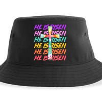 Easter He Is Risen Tie Dye Cross Sustainable Bucket Hat