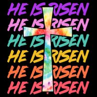 Easter He Is Risen Tie Dye Cross Sustainable Bucket Hat
