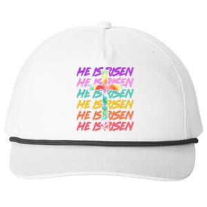 Easter He Is Risen Tie Dye Cross Snapback Five-Panel Rope Hat