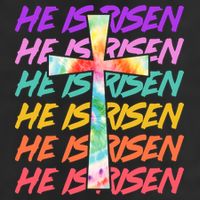 Easter He Is Risen Tie Dye Cross Adult Drive Performance Visor