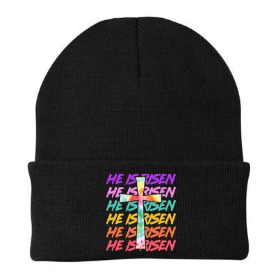 Easter He Is Risen Tie Dye Cross Beanie