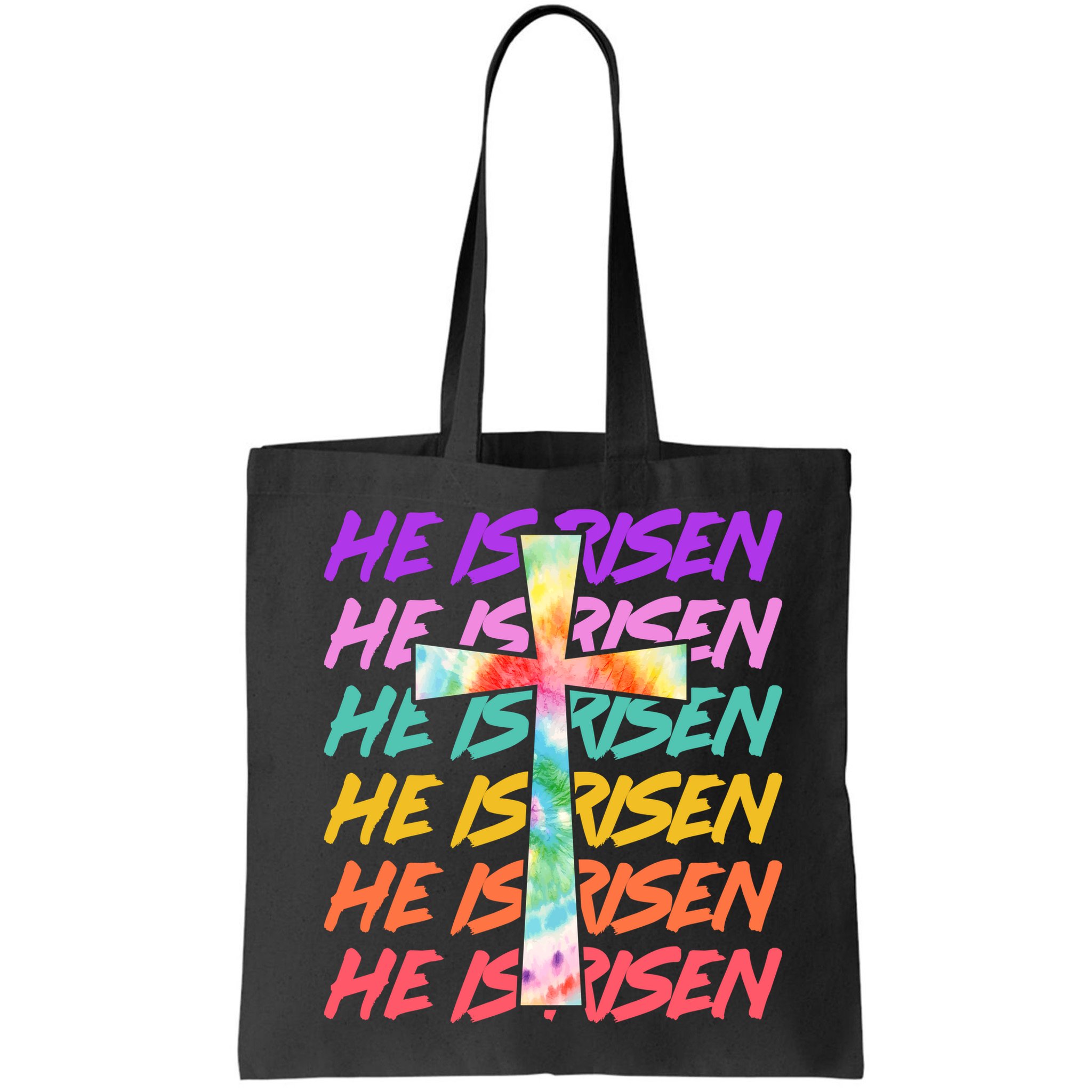 Easter He Is Risen Tie Dye Cross Bag