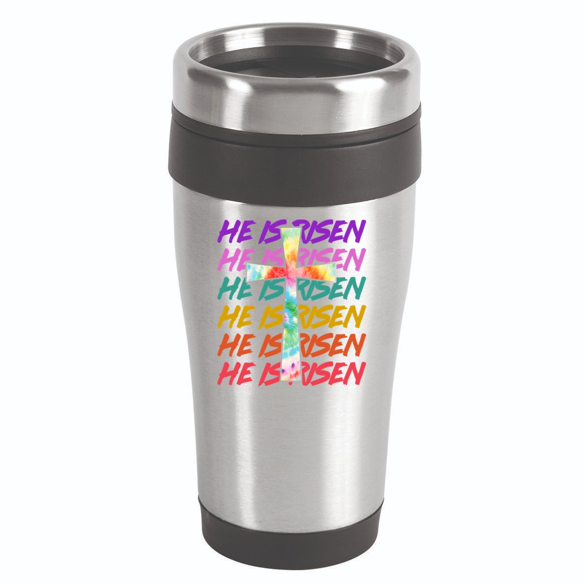 Easter He Is Risen Tie Dye Cross 16oz Travel Tumbler