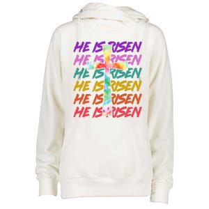 Easter He Is Risen Tie Dye Cross Womens Funnel Neck Pullover Hood