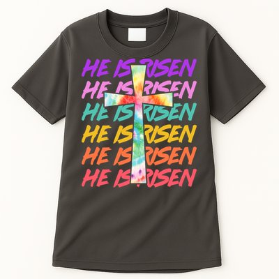 Easter He Is Risen Tie Dye Cross Tall T-Shirt