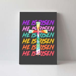 Easter He Is Risen Tie Dye Cross Canvas