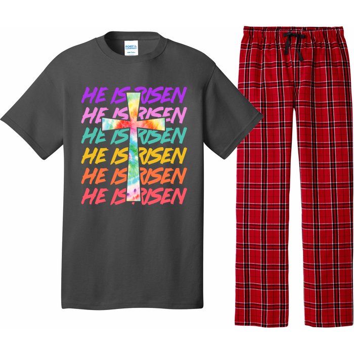 Easter He Is Risen Tie Dye Cross Pajama Set