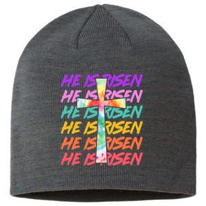 Easter He Is Risen Tie Dye Cross Sustainable Beanie