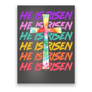 Easter He Is Risen Tie Dye Cross Poster