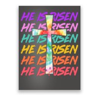 Easter He Is Risen Tie Dye Cross Poster