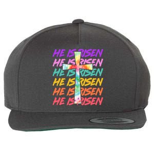 Easter He Is Risen Tie Dye Cross Wool Snapback Cap