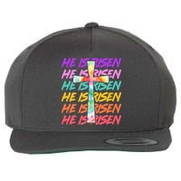 Easter He Is Risen Tie Dye Cross Wool Snapback Cap