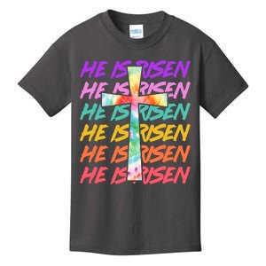 Easter He Is Risen Tie Dye Cross Kids T-Shirt