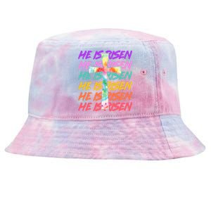 Easter He Is Risen Tie Dye Cross Tie-Dyed Bucket Hat