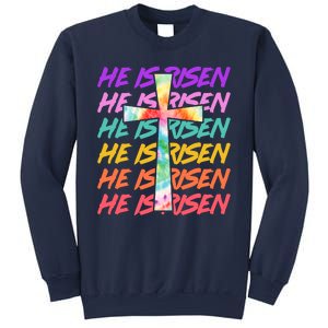 Easter He Is Risen Tie Dye Cross Sweatshirt