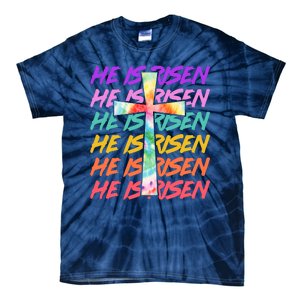 Easter He Is Risen Tie Dye Cross Tie-Dye T-Shirt